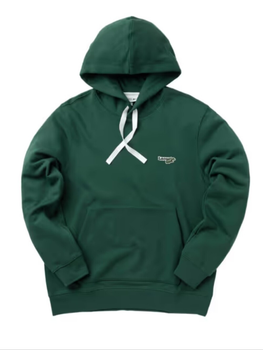 Vintage look Lacoste pullover hoodie in forest green 100% Cotton Heavy Weight